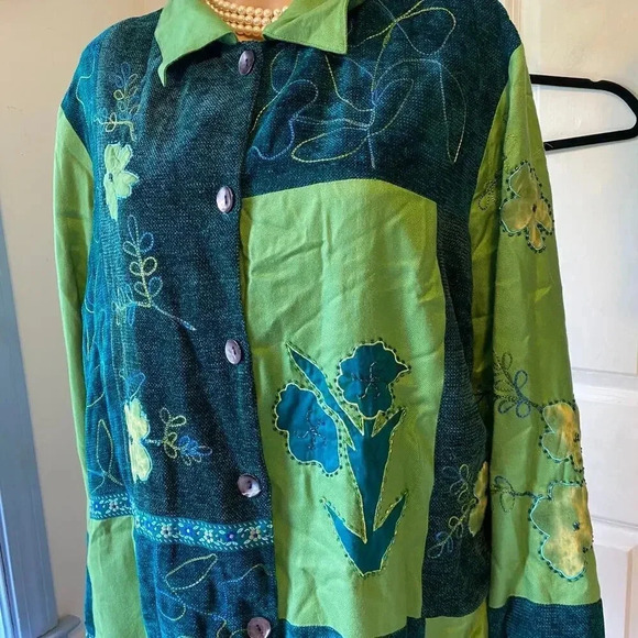 Retro Choices Artsy Boho Y2K Art to wear  Buttons Up Cozy Jacket Women Plus 1X - Picture 7 of 8